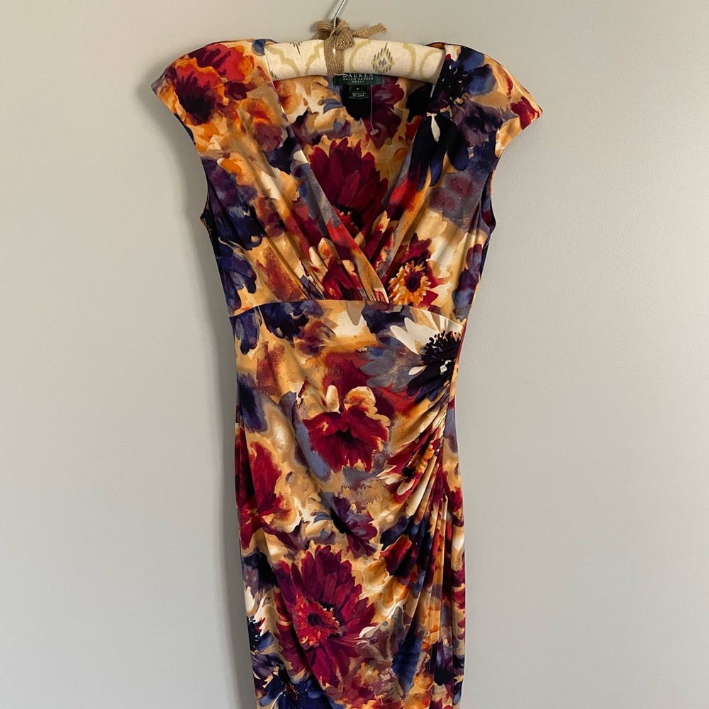 Ralph Lauren floral stretch dress size 0. New with tags.